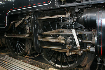 Image showing steam train wheel detail