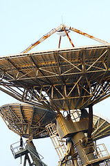 Image showing Satellite Communications Dishes on top of TV Station