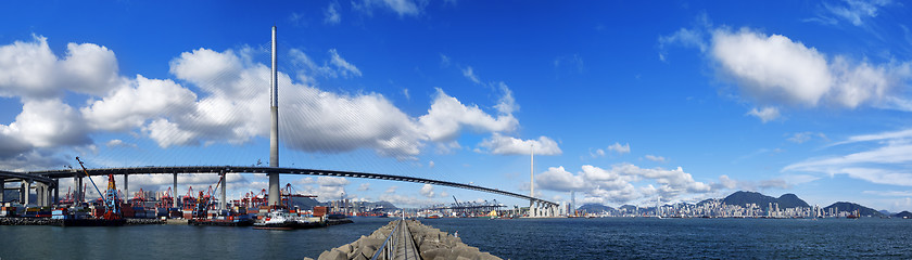 Image showing Hongkong highway bridge at day