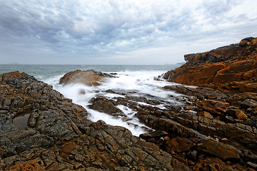 Image showing beautiful mystical fog on the ocean 