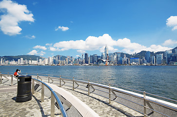Image showing China, Hong Kong waterfront buildings 