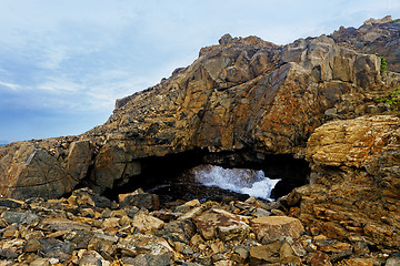 Image showing Crab hole, landmark in hongkong Shek O Hok Tsui D'Aguilar Penins