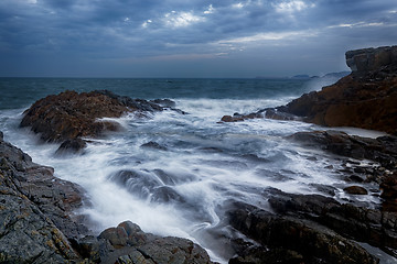 Image showing beautiful mystical fog on the ocean 