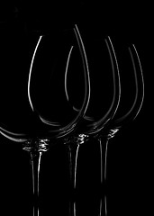 Image showing wine glasses on black