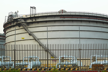 Image showing gas tanks in the industrial estate, suspension energy for transp