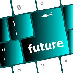 Image showing future time concept with key on computer keyboard