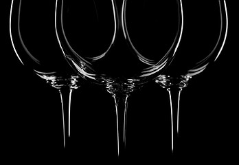 Image showing wine glasses on black