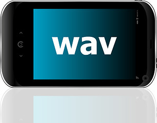 Image showing Web development concept: smartphone with word wav on display