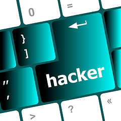 Image showing hacker button on computer keyboard key