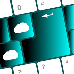 Image showing Cloud computing concept on computer keyboard