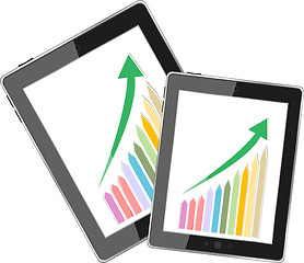 Image showing Business dashboard with graphs in a pc tablet