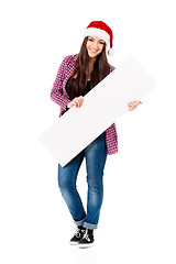 Image showing Girl in Santa hat