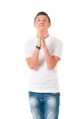 Image showing Young man praying