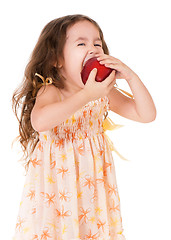 Image showing Girl with apple