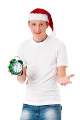 Image showing Man in Santa hat