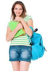 Image showing Girl with backpack