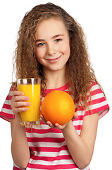 Image showing Girl with orange juice