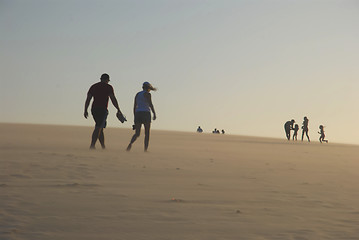 Image showing People on the dune top in Jericoacoara Beach