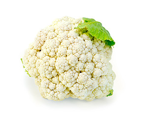 Image showing Cauliflower with leaf