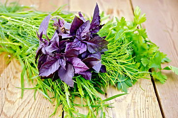 Image showing Basil purple with tarragon and parsley