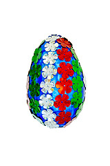 Image showing Easter Egg with sequins in the form of flowers