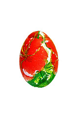 Image showing Easter egg with red flower