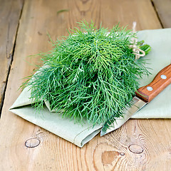 Image showing Dill with a knife on board