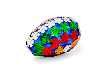 Image showing Easter Egg with sequins of flowers