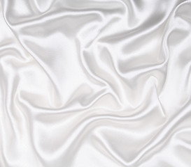 Image showing Smooth elegant white silk as wedding background 