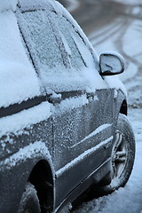 Image showing snowy car