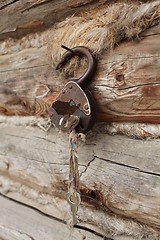 Image showing  padlocked with key