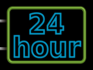 Image showing neon sign 24hr