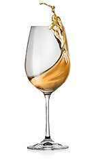 Image showing Splashes of white wine