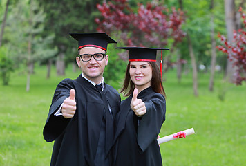 Image showing Happy Couple in the Graduation Day