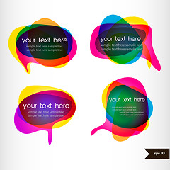 Image showing Set of four colorful speech bubble with transparency