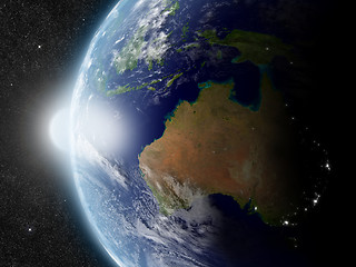 Image showing Sun over Australia