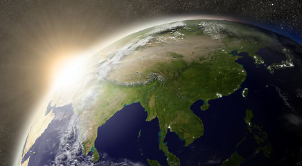 Image showing Sun over East Asia