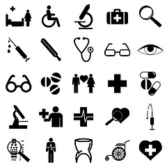 Image showing Collection flat icons. Medicine symbols. Vector illustration.