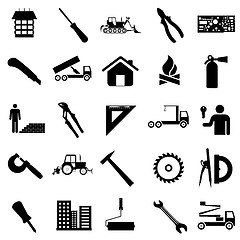 Image showing Collection flat icons. Construction symbols. Vector illustration