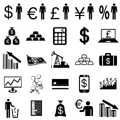 Image showing Collection flat icons.  Finance symbols. Vector illustration.