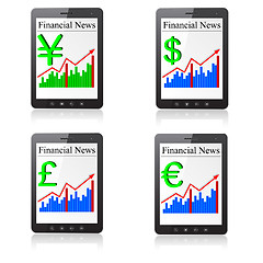 Image showing Financial News on Tablet PC. Isolated on white. Vector  illustra