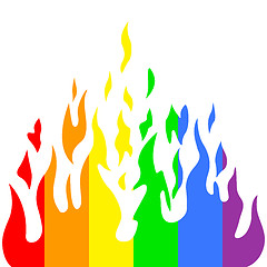 Image showing Burn flame fire rainbow colors, vector illustration.