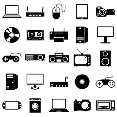 Image showing Collection flat icons. Eectronic devices symbols. Vector illustr