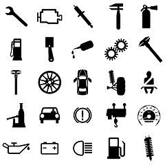 Image showing Collection flat icons. Car symbols. Vector illustration.