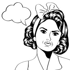 Image showing cute retro woman in comics style