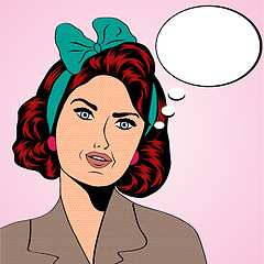 Image showing cute retro woman in comics style