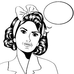 Image showing cute retro woman in comics style