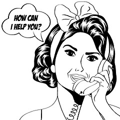 Image showing woman chatting on the phone, pop art illustration