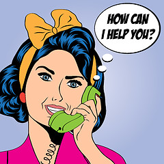 Image showing woman chatting on the phone, pop art illustration