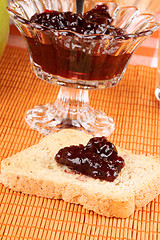 Image showing Toast with cherry jam